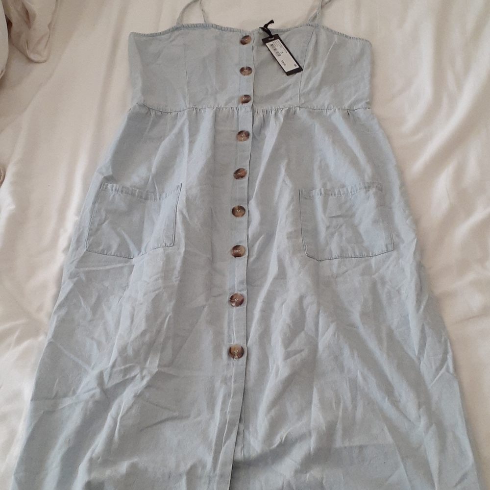 Button Front Midi Dress